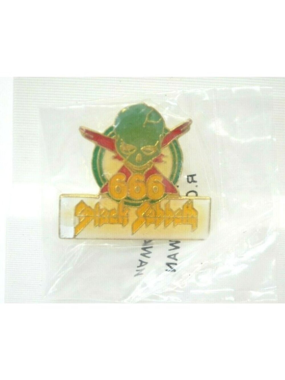 Vintage Black Sabbath Pin Bloody 666 Skull Rock Roll Band Enamel Heavy Metal
